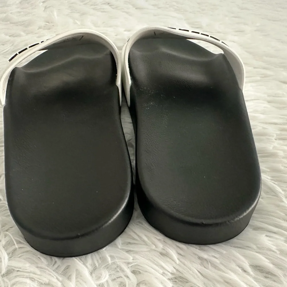 BALENCIAGA Raised Logo Embossed Rubber Pool Sandals Slides Shoes White $395 36 - Picture 4 of 7